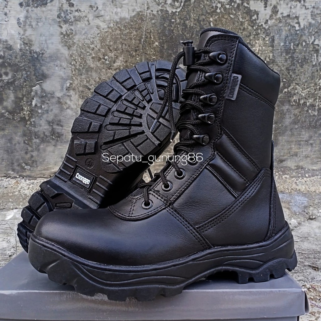 Sepatu pdl jatah TNI AD kulit asli terlaris original CAANGGO