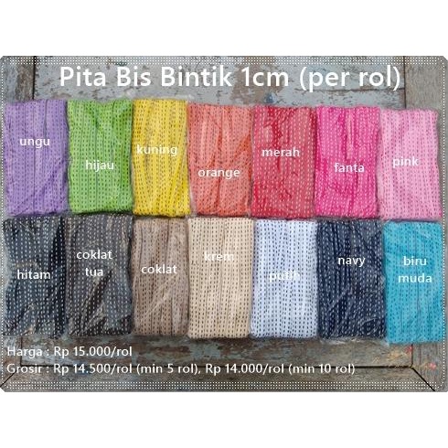

Ptk-03 : Pita Bis Jahit Strip (Per Rol)