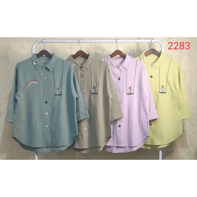 KEMEJA WANITA LUBANA KATUN LINEN IMPORT 2283
