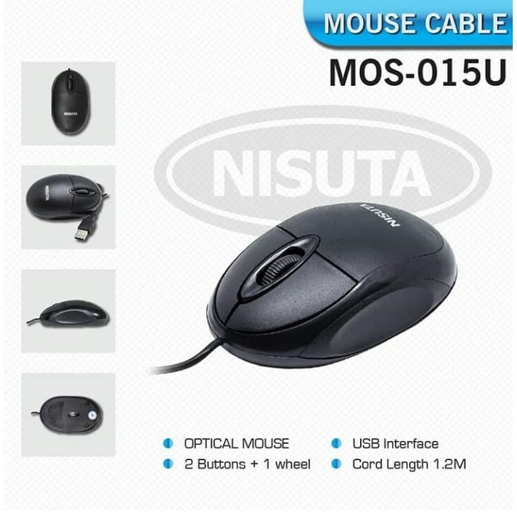 Mouse Optical Nisuta Mikuso MOS 015U Usb Kabel - Mouse Usb Kabel