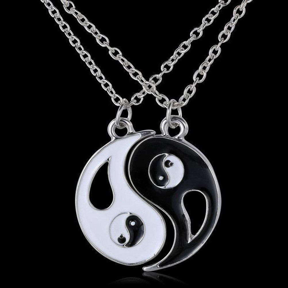 Fancyqube Baru Cina Mistik Yin Yang Kalung Liontin Baja Anti Karat Kalung Kalung Pasangan-Intl