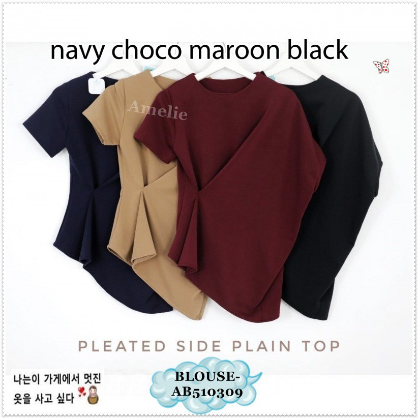 [baju wanita korea]  Baju Atasan Imlek Wanita Blouse Korea Import Merah Hitam Red Black