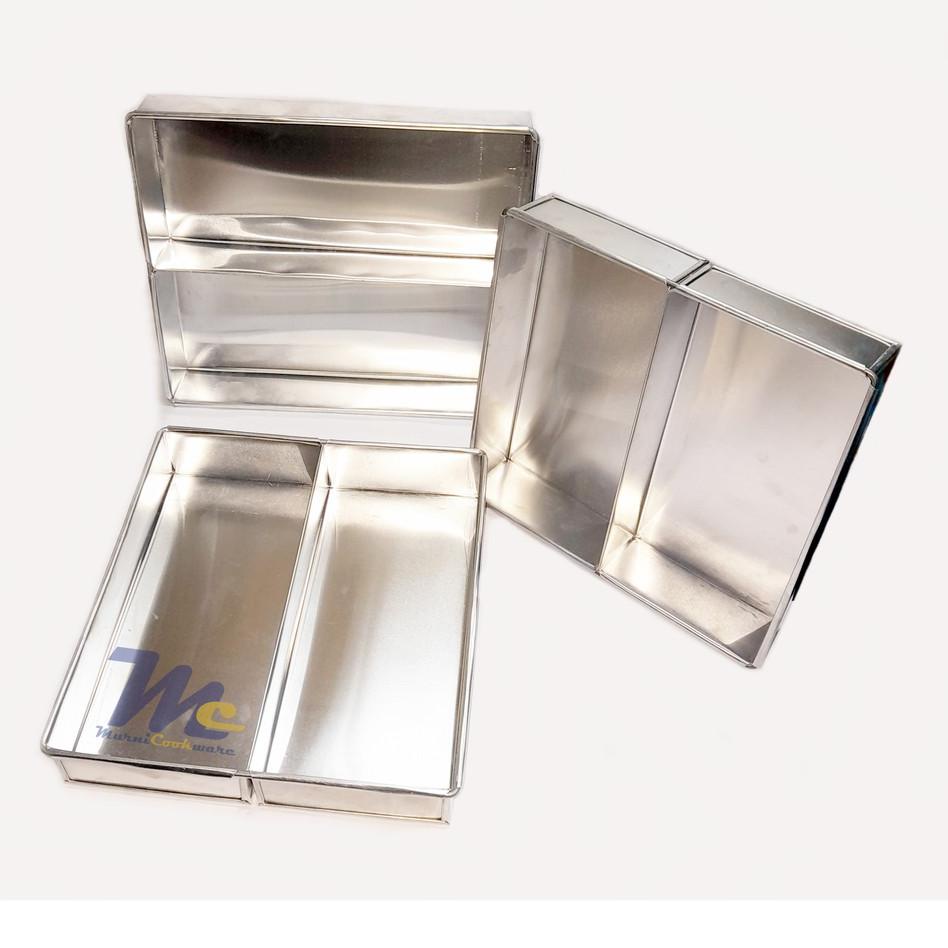 [KODE DYRCR] Loyang Lapis Surabaya Sekat Dua /Loyang Sepiku /Brownies Double size 10x20x4 - 10x24x4 