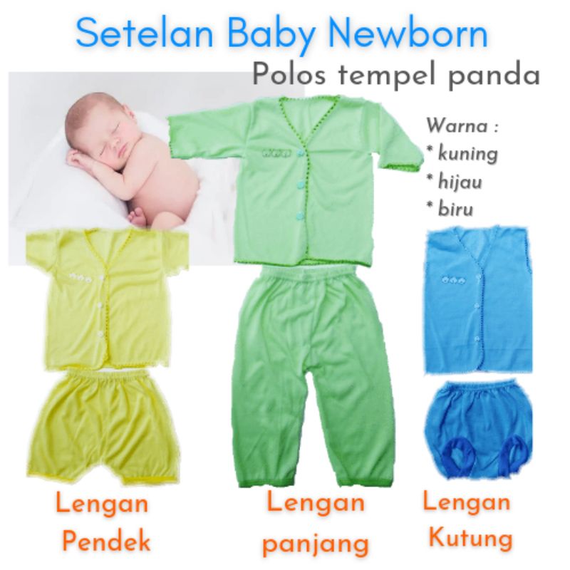 Setelan Newborn POLOS Boneka Tempel Panda katun tc 1 stel