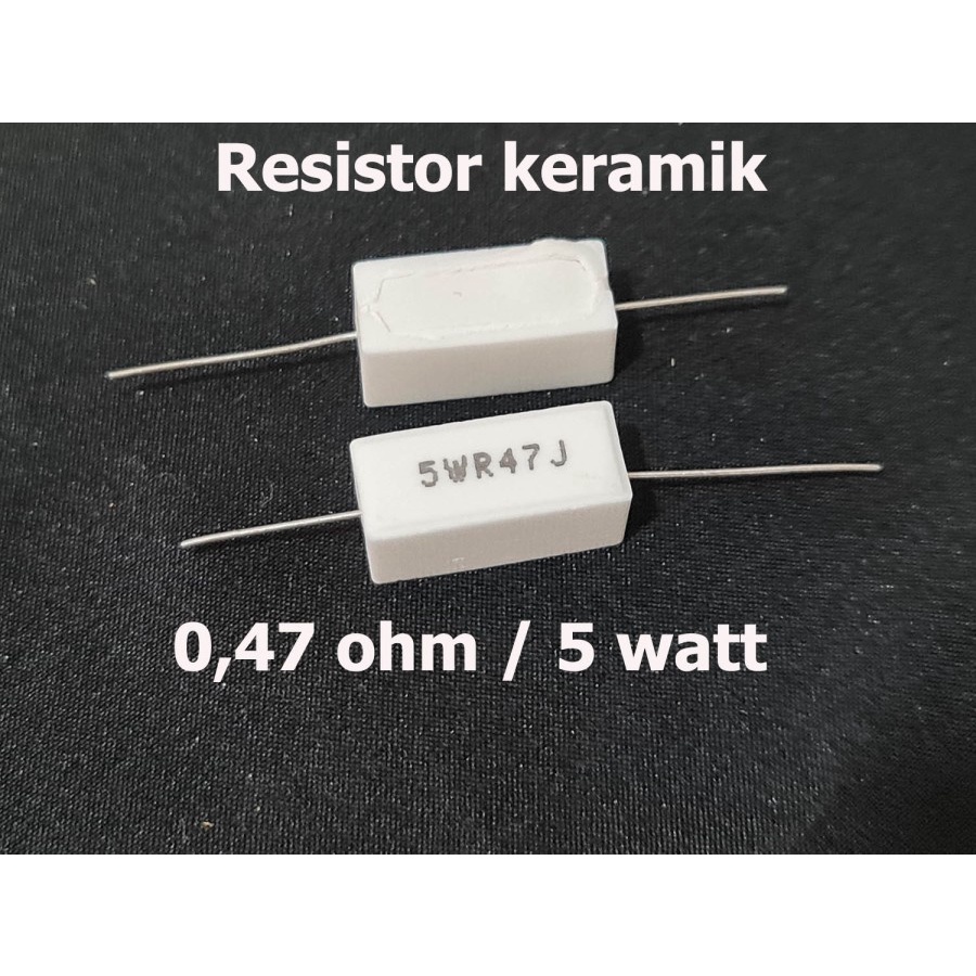 Resistor keramik 0,47 ohm 5 watt R33J 5W / kapur 0.47 ohm