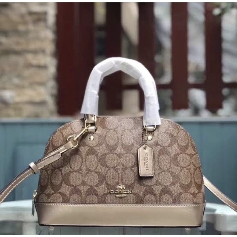Coach Mini Sierra Satchel In Signature Canvas Light Gold (F31156)