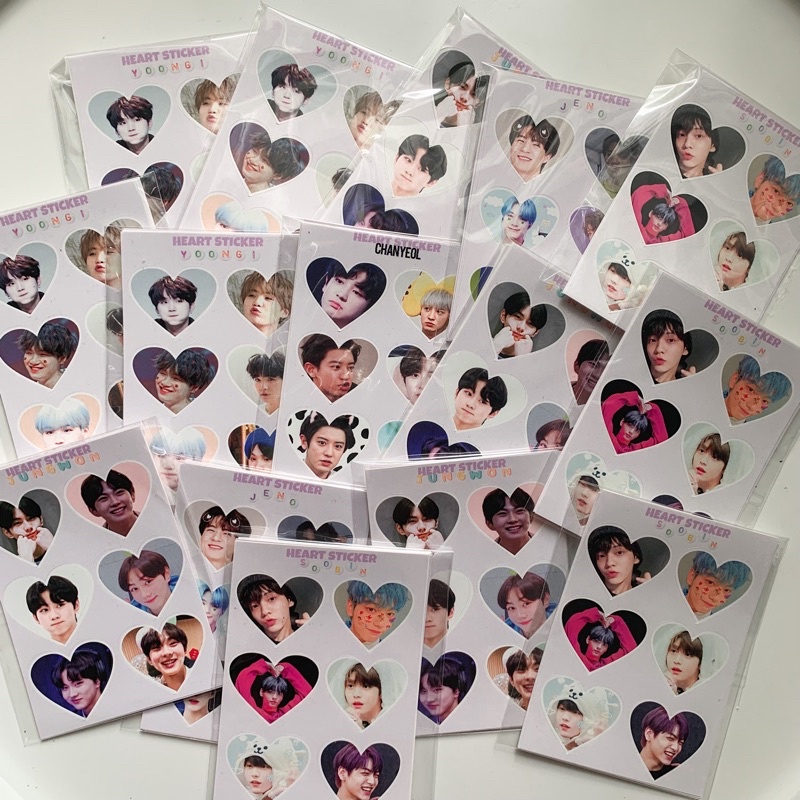 sticker heart kiss cut 7x10cm unofficial KPOP BTS, TXT, EXO, STRAYKIDS, SEVENTEEN