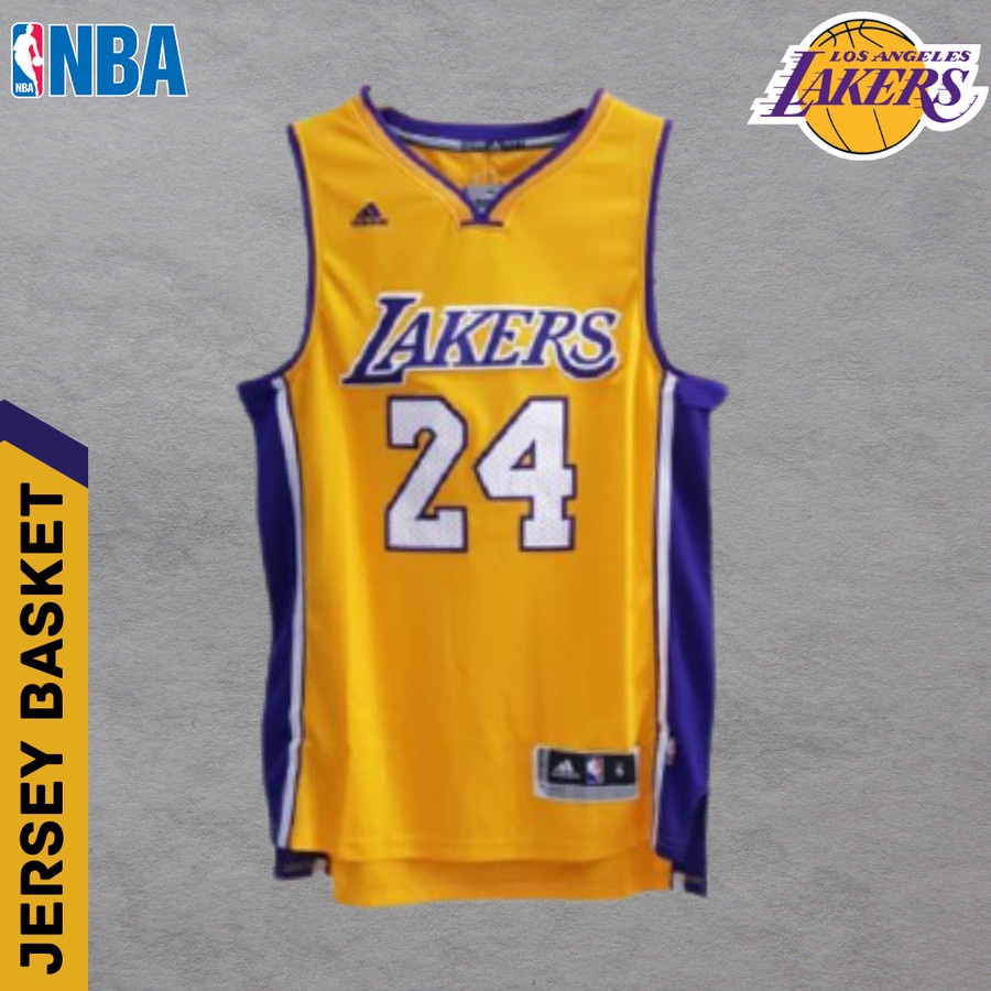 JERSEY BASKET NBA BAJU BASKET NBA SWINGMAN REVO30 LAKERS KOBE BRYANT KUNING ADIDAS