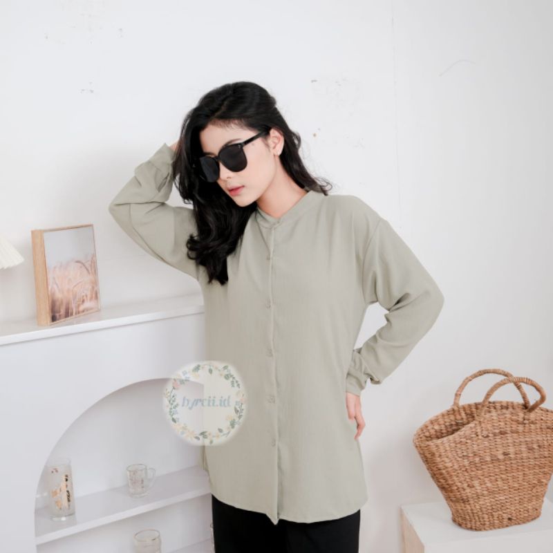 Reva Blouse Crinkle - Kemeja Blouse - Kemeja Polos - Atasan Wanita