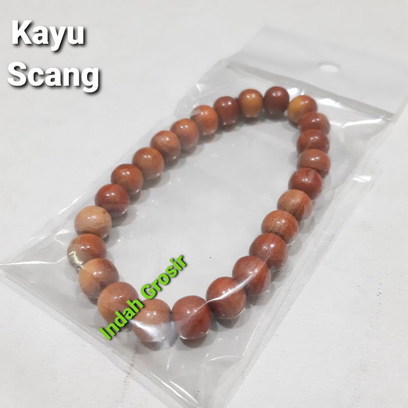 Gelang Kayu Cendana Gaharu Scang Kelor Dim 8mm Tali Karet