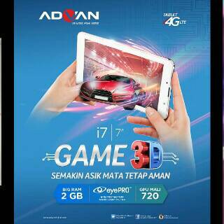 TABLET ADVAN VANDROID i7 4G LTE 8GB RAM 2GB || NEW GARANSI 1 TAHUN