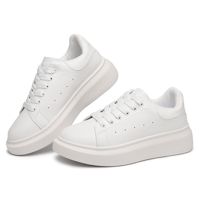 SEVEN_DAY SEPATU SNEAKERS WANITA KOREA IMPORT TALI CASUAL SHOES PUTIH H-110-Putih