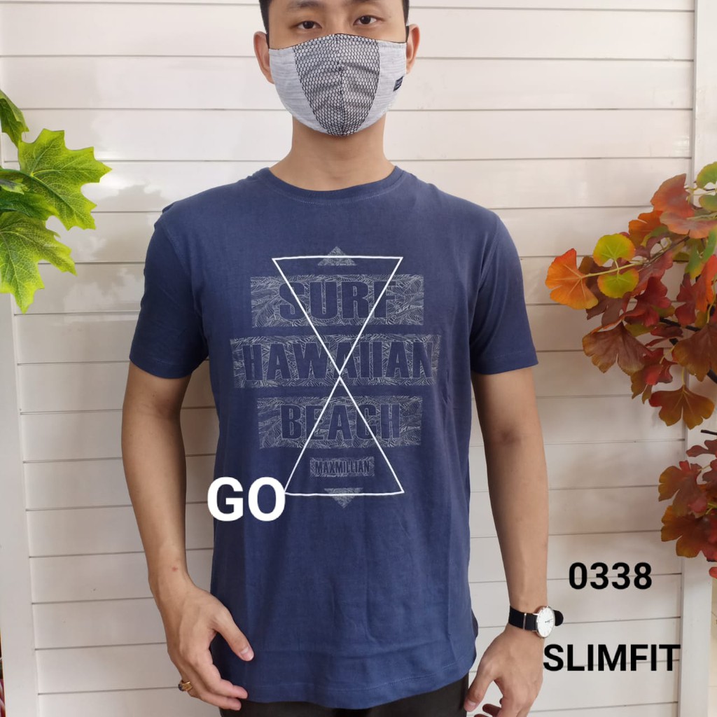 gof MAXMILLIAN KAOS A (Slimfit) Pakaian Pria Atasan Kaos Oblong Original Lengan Pendek