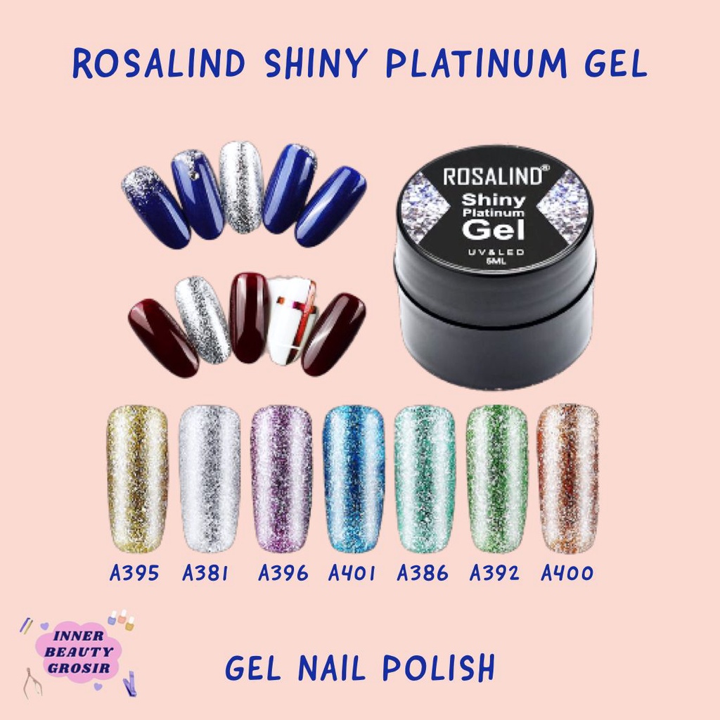Rosalind Shiny Platinum Gel / Gel Nail Polish / Glitter