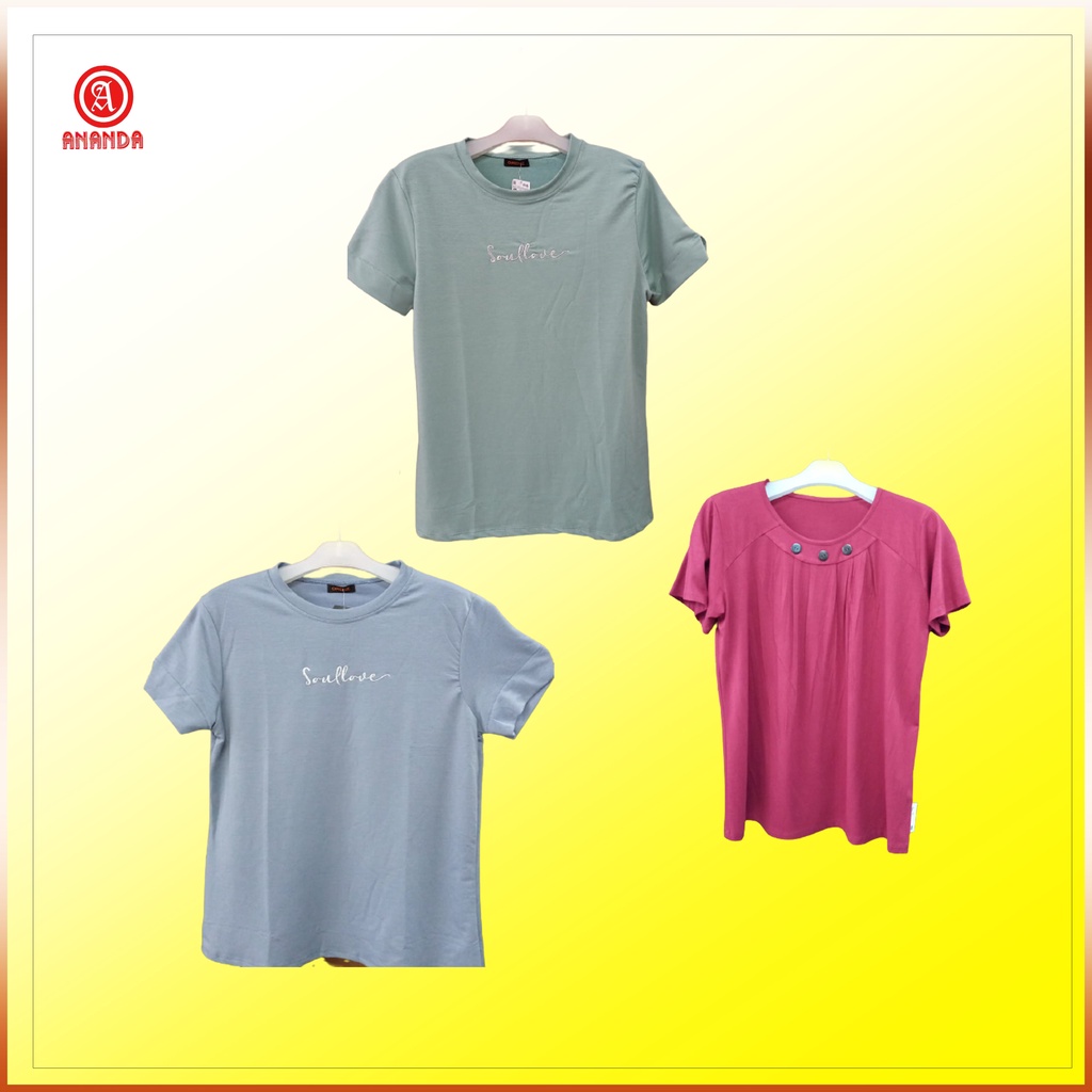 ( COD ) kaos lengan pendek wanita dewasa orenz oblong warna bordir all size