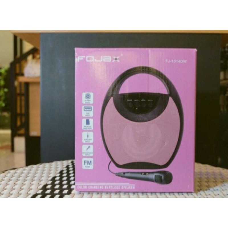Speaker Bluetooth Portable Fojax FJ-1314DW/Speaker Karaoke Plus Mic