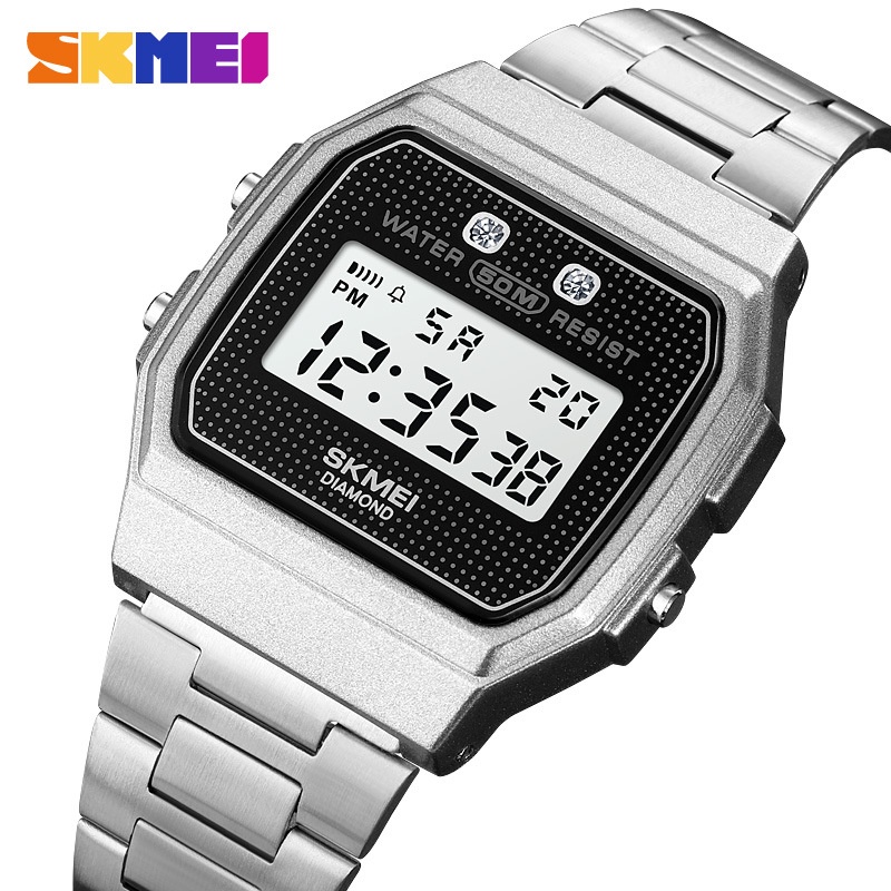 SKMEI 1952 Jam Tangan Wanita Pria Digital Chronograph Tali Stainless Steel WATCHKITE WKOS