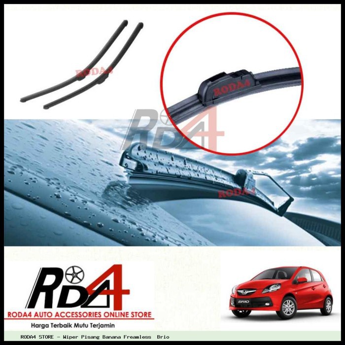 Wiper Mobil Brio 22 14 Frameless Banana 1 Set 2 Pcs