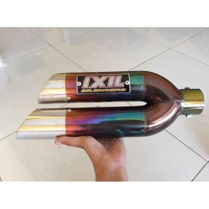 Produk Termurah Knalpot Motor Racing Ixil Double Pelangi Balapan Nmax Cbr Tiger Cb Dll Barang