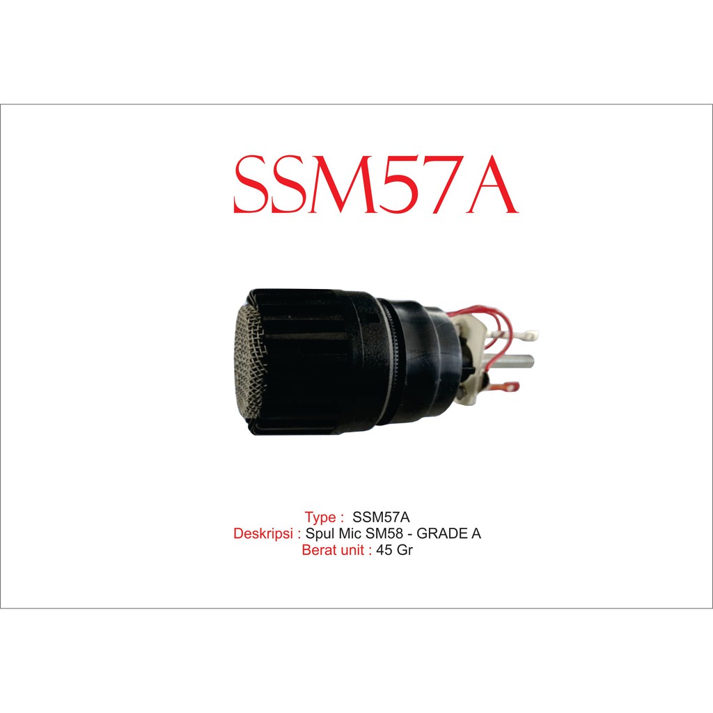 SPUL MIC CARTRIDGE MICROPHONE SM57 (GRADE-A) TYPE SSM57A
