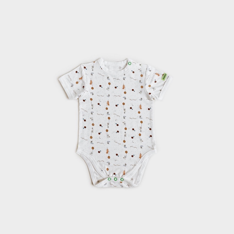 Hamako Round Neck Bodysuit - Jumper Bayi Tencel Baju Rumahan Anak Bayi Body Suit Jumpsuit Onesie Onesies-Happy Place