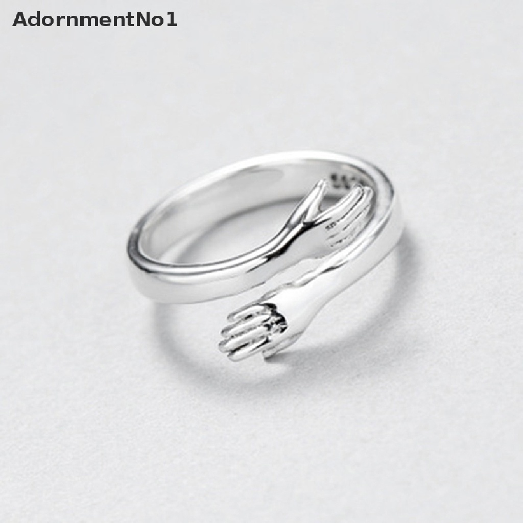 (AdornmentNo1) Cincin Model Terbuka Bahan sterling silver 925 Desain Hati Gaya retro Untuk Wanita