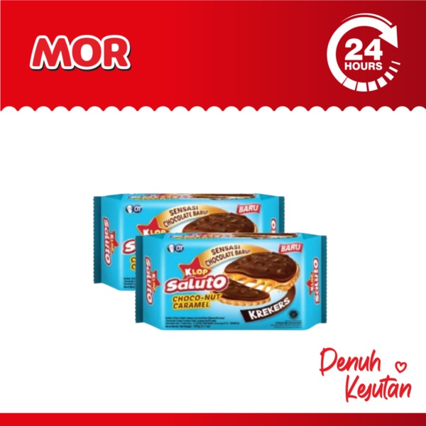 DAPAT 2 KLOP SALUTO Choco Nut Caramel Krekers Coklat Kacang 105 gr