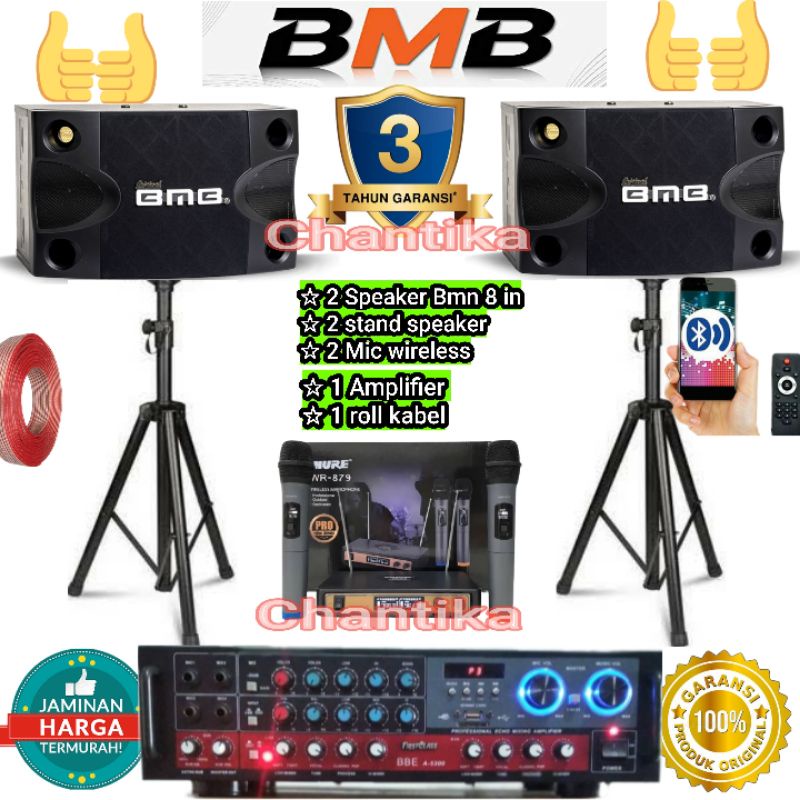 paket karaoke bluetooth set 5 Bmb 8 inch Paketan audio Rumah Home Theater paket speaker dingding