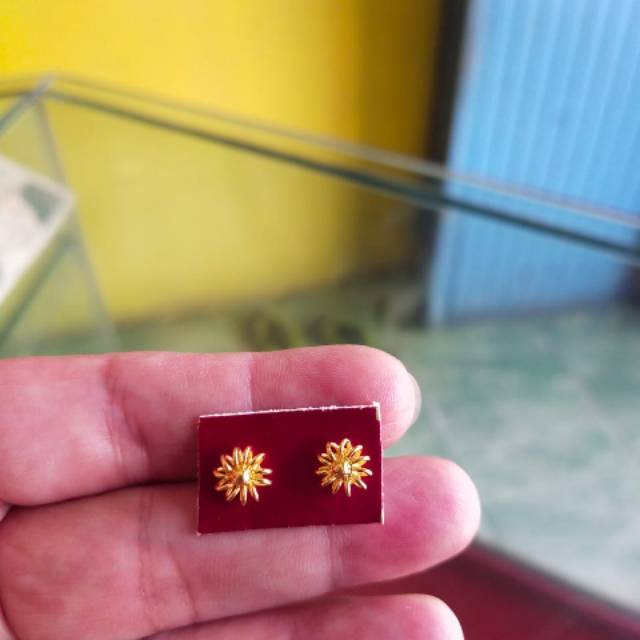 Anting Dewasa 1 gram. Emas Asli 24K. Kadar 99,9%