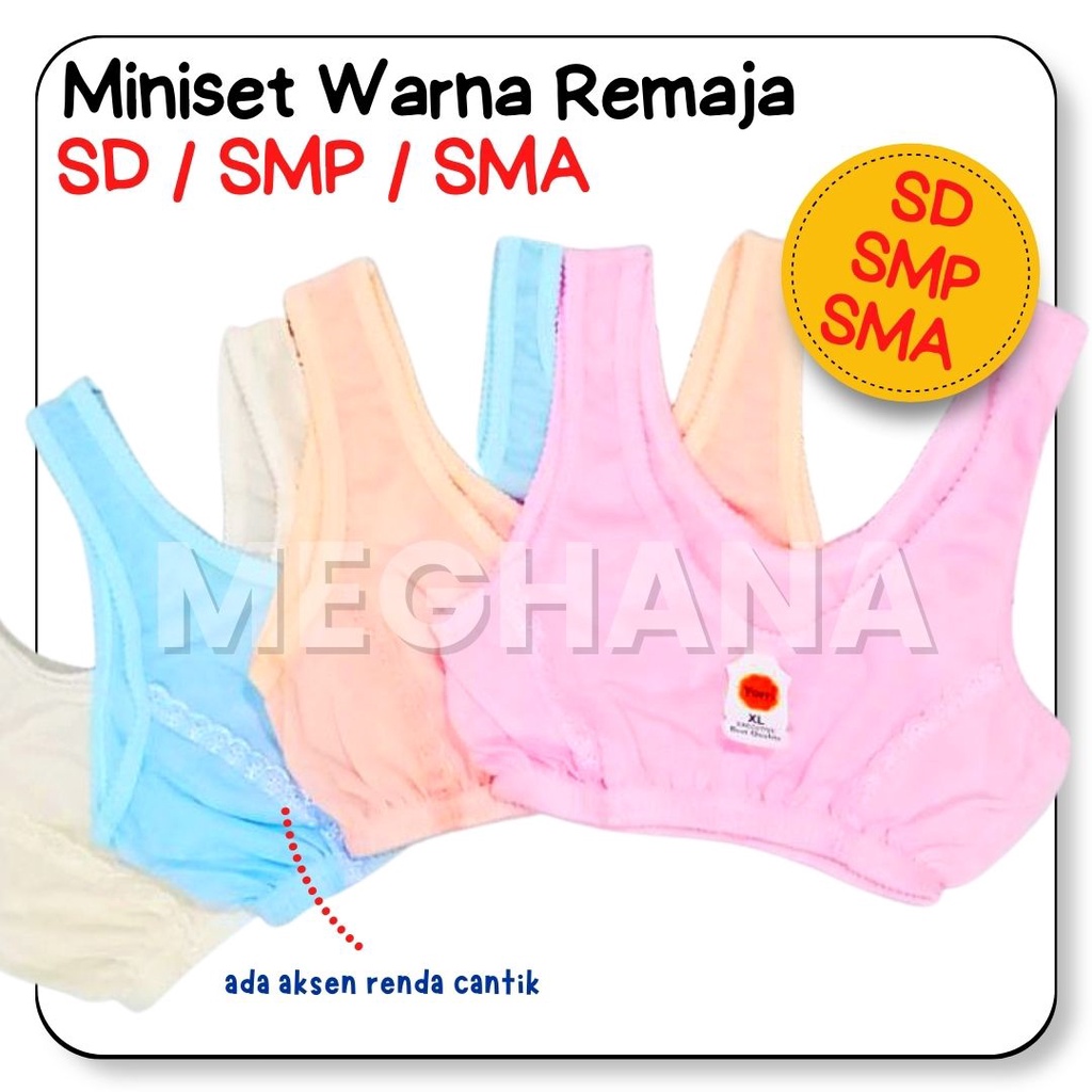 miniset anak/miniset remaja/miniset anak remaja/miniset anak abg murah SD SMP SMA warna renda