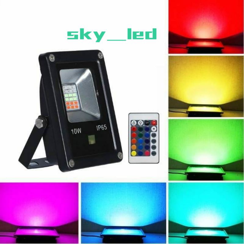 KAP SOROT 10W RGB SLIM SMD  IP65 OUTDOOR MAUPUN INDOOR/ KAP BIGPOWER  RGB REMOT