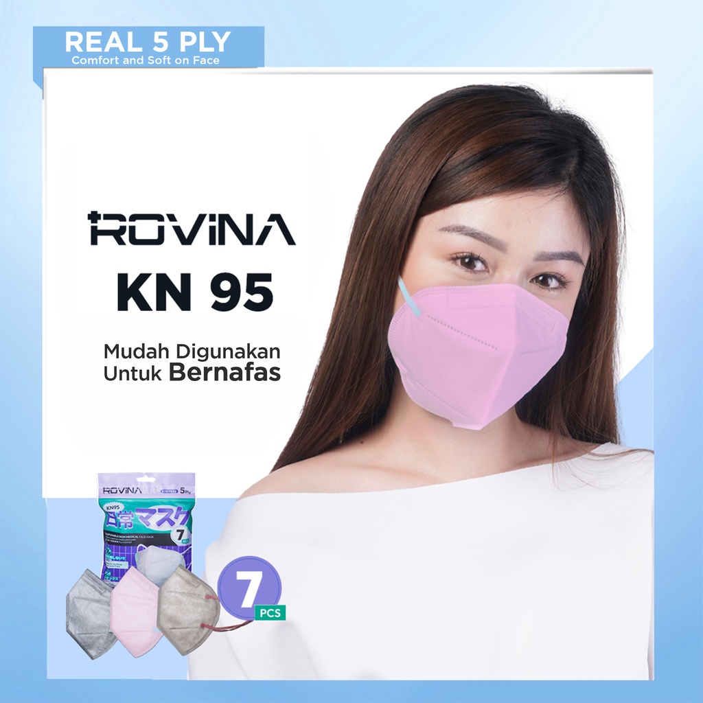 Rovina KN95 Mask '7S 4Ply Earloop Mix Colour masker non medis