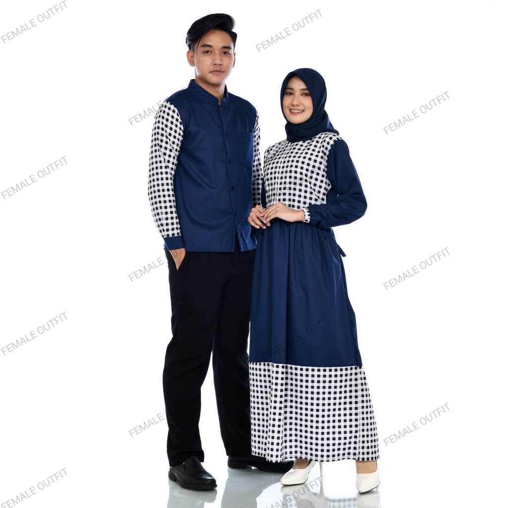 baju couple pasangan - baju couple kombinasi kotak - baju ayah bunda