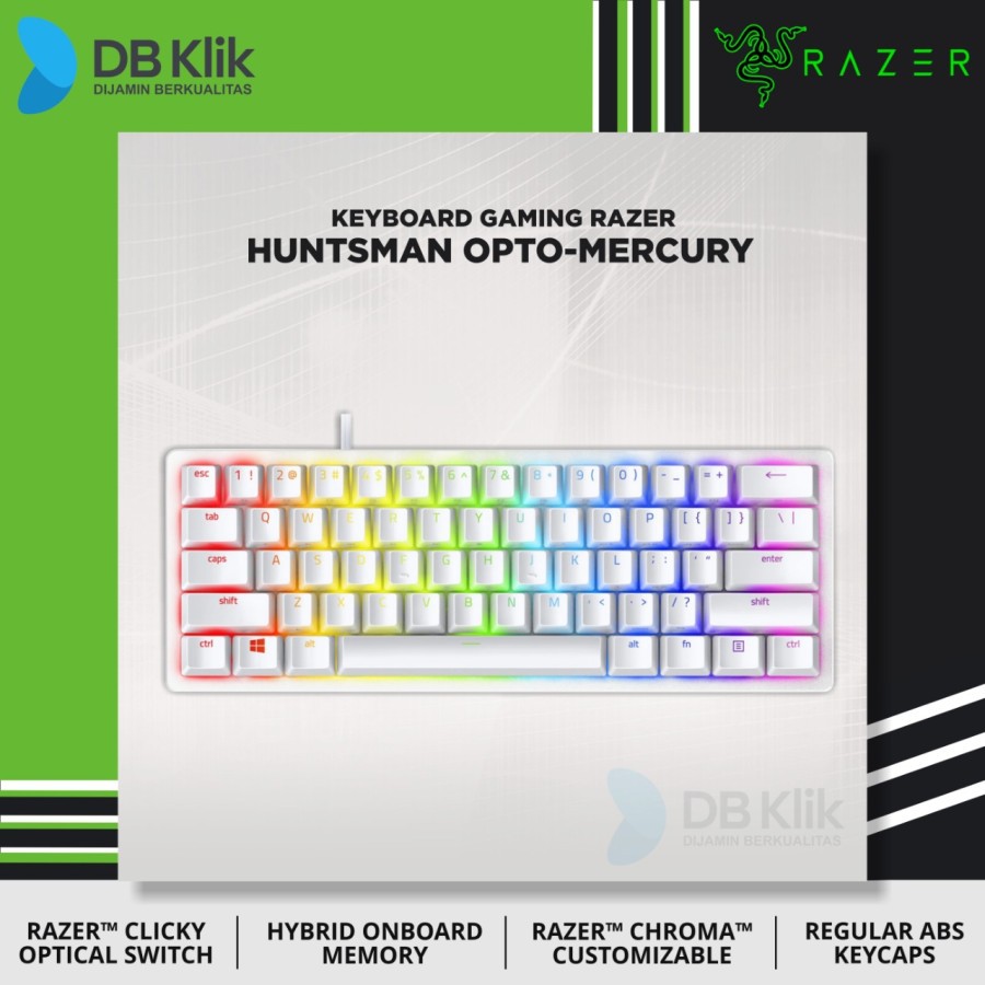 Keyboard Gaming RAZER Huntsman OPTO Mechanical Switch Wired - Quartz &quot;Original&quot;