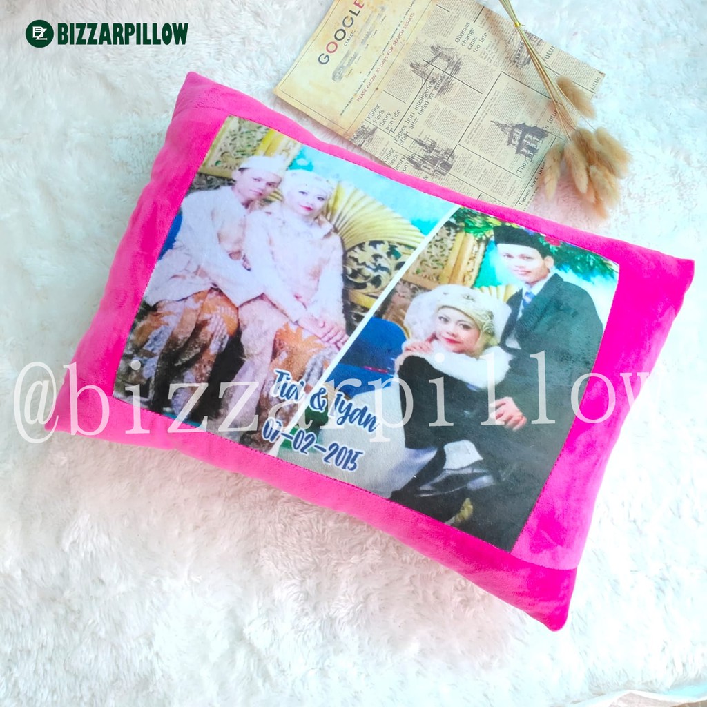 Bizzarpillow Bantal Foto Custom Bahan Kain Yelvo 40 x 60 cm BZ034