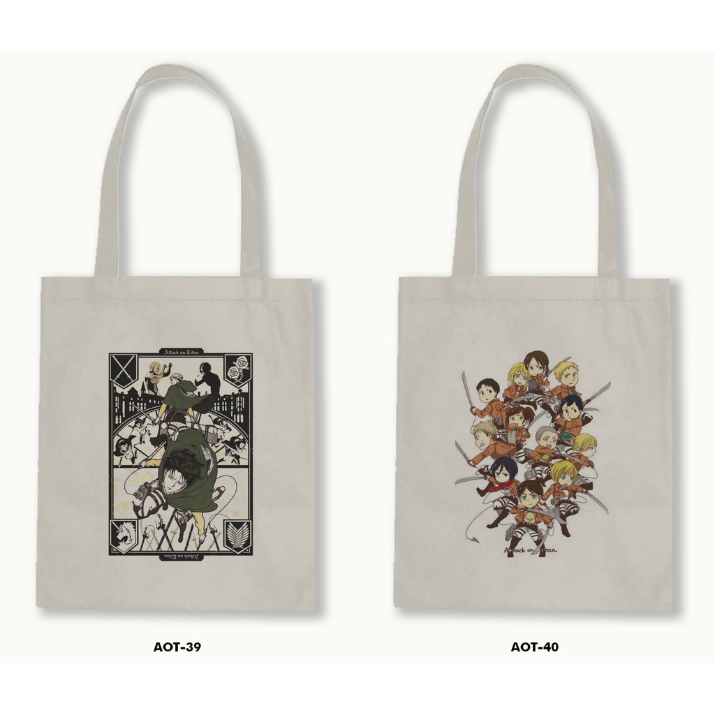 TOTE BAG BLACU  - ATTACK ON TITAN .02