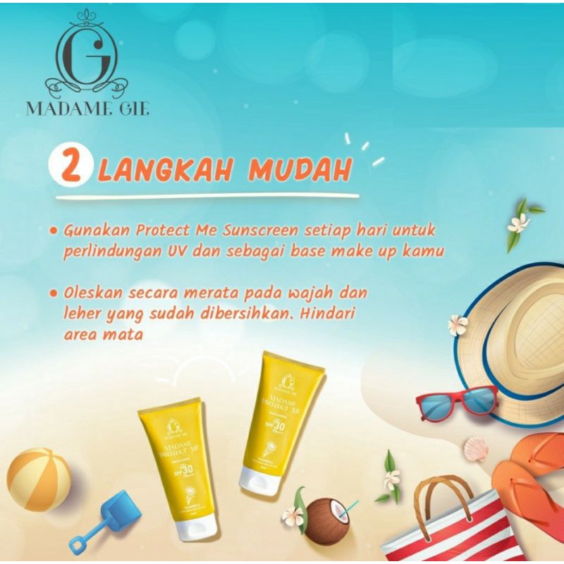 FREE CERMIN | SUNSCREEN MADAM GIE SPF 30 PA+++ WITH CALENDULA | BPOM | 60gr