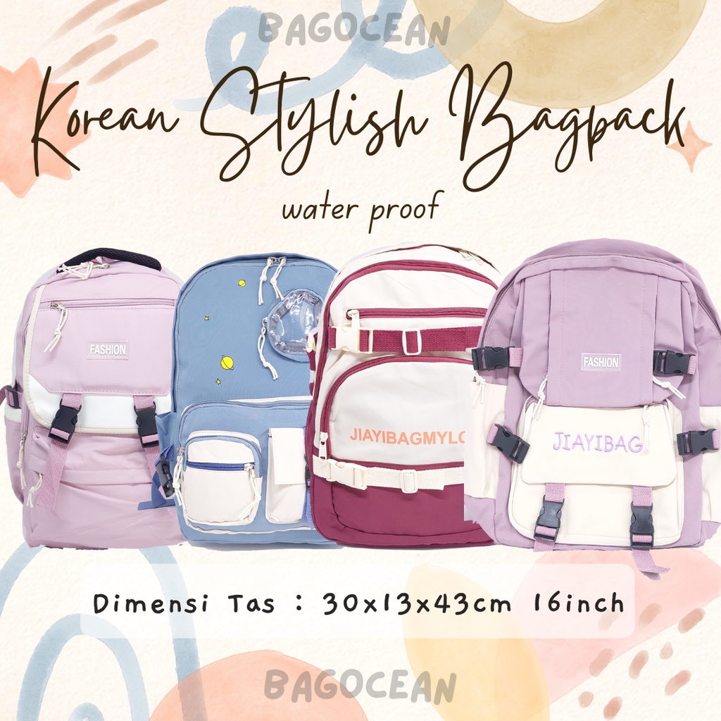 Stylish Korean Bagpack New Arrivals / Tas Korea TERMURAH Original / Tas Waterproof Hadiah Boneka  / Ransel Korea sekolah SD SMP SMA KULIAH /  Tas punggung anti hujan gratis boneka / Backpack School