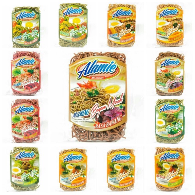 Mie Organik Sayur Sehat Alamie DILENGKAPI BUMBU 50gr (Tanpa MSG, Tanpa Pengawet TanpaPewarna) magels