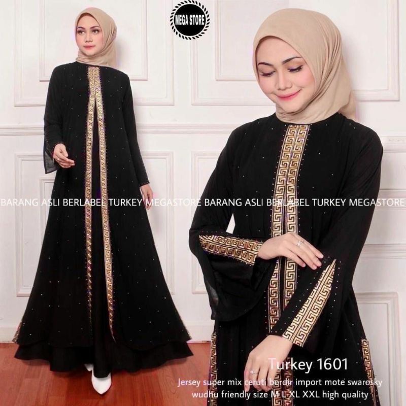ABAYA TURKEY 1601 ORI MEGA STORE BAJU GAMIS LEBARAN