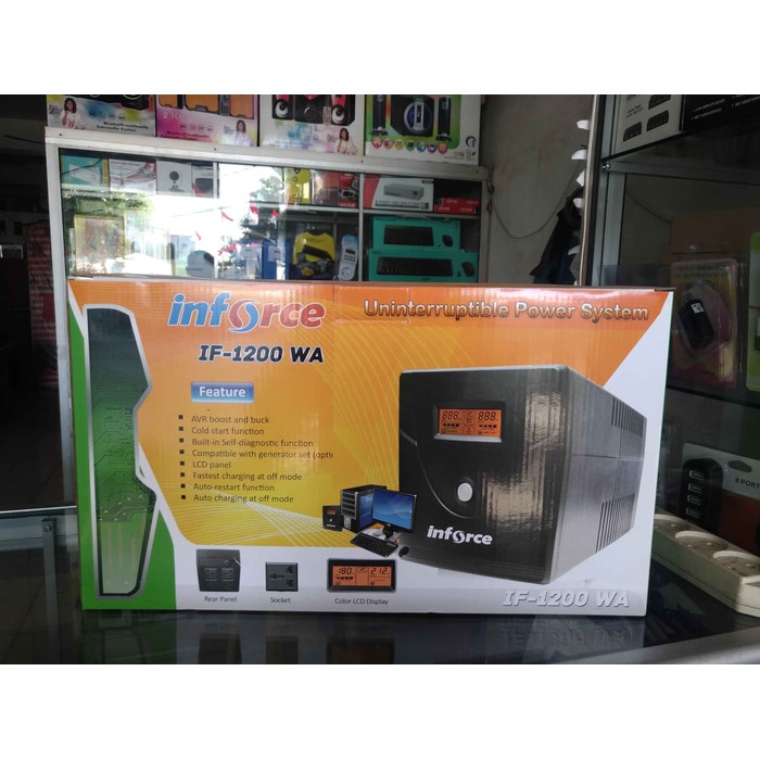 UPS Inforce 1200VA Dilengkapi AVR (Stabilizer / Stavolt ) &amp; LCD DISPLAY