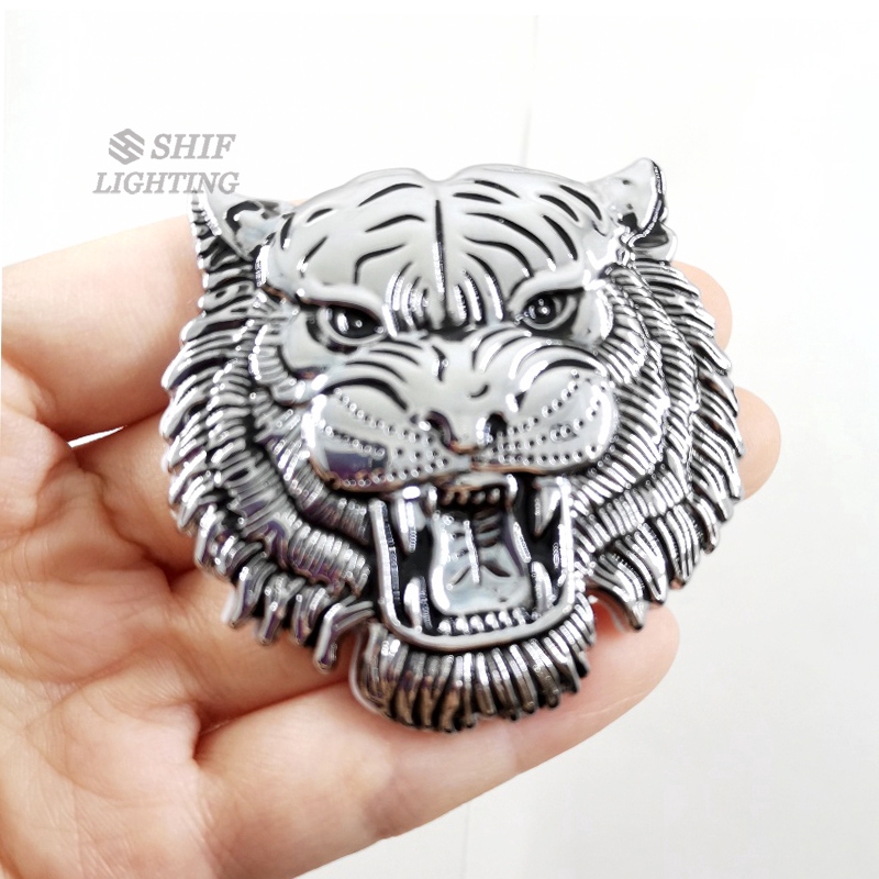 1pc Stiker Emblem Logo Harimau Bahan Metal Untuk Dekorasi Mobil/Motor/Sepeda