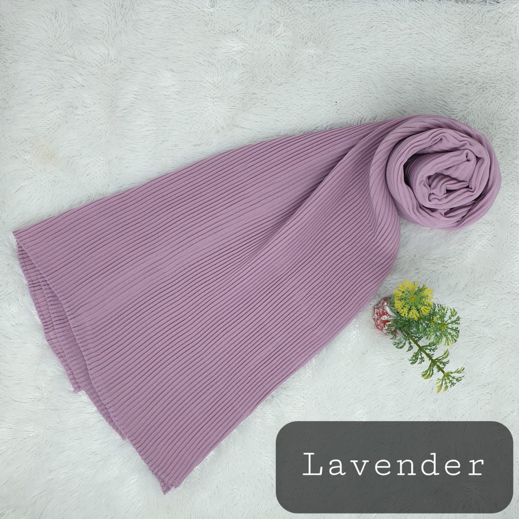 Pashmina Plisket Ceruty Babydol Full Plisket Lidi Tanpa Lipatan-LAVENDER