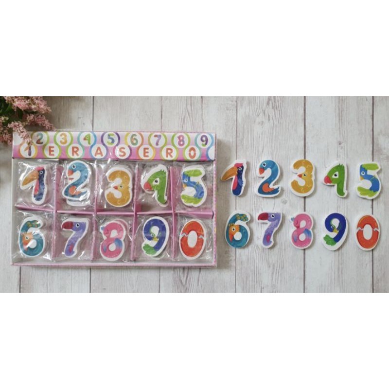 (6pc) hapusan anak lucu BTS BT 21/PENGHAPUS DINO/STIP-Angka Animal (10pc)