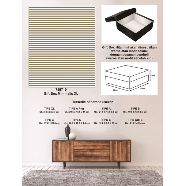 

Kotak kado/Kotak Hadiah/Box Minimalis XL-Garis Spectra OLIVE-A
