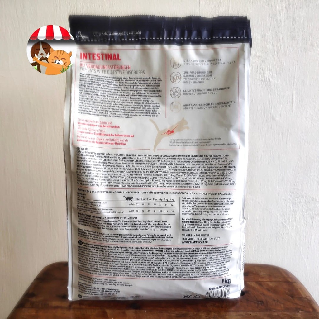 Happy Cat Vet Diet Gastro Intestinal 1kg - Makanan Kucing Gangguan Pencernaan