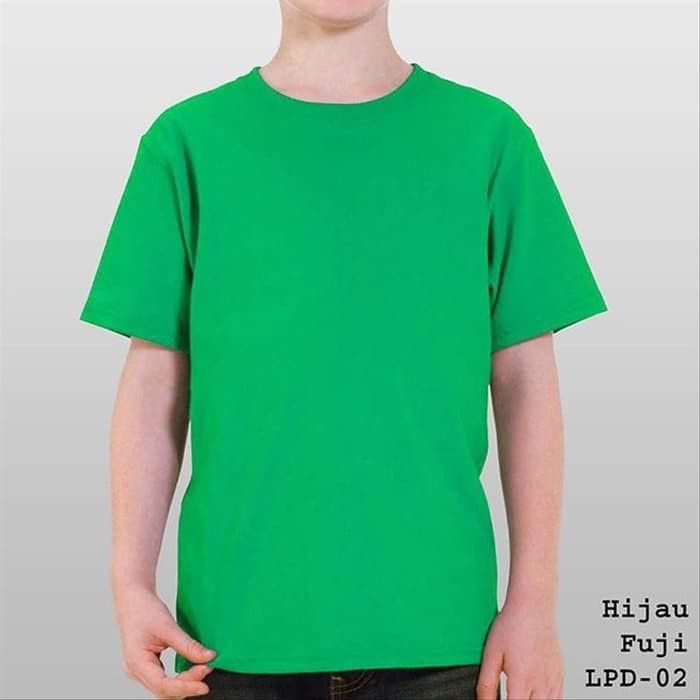 Kaos Baju T Shirt Anak/Kids Polos Warna Hijau Fuji