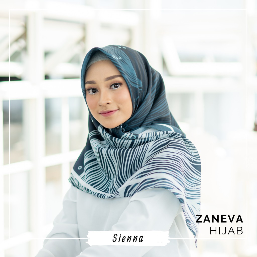 Hijab Voal Printing / Hijab Segiempat Murah / Hijab Motif Sienna By Zaneva