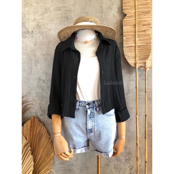 Wella Crop Shirt | Kemeja Crop | Kemeja Gemes | Kemeja Hangout