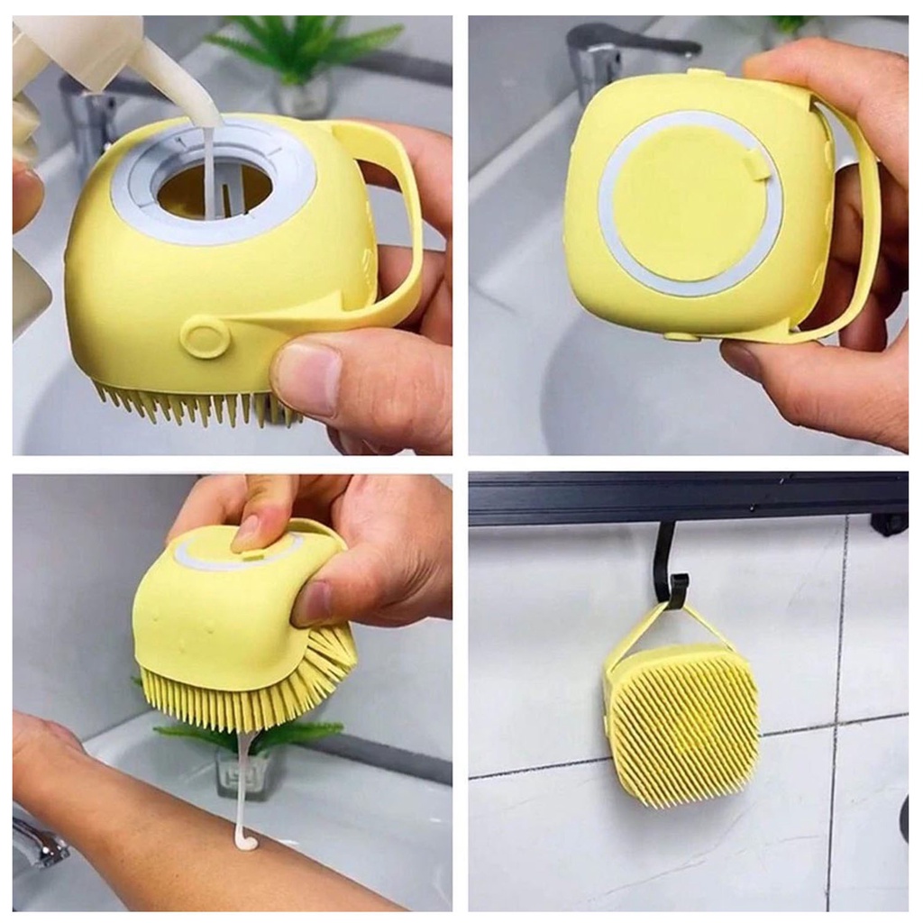 ☀ACCBAYI☀ ACC0038 Sikat Badan Bahan Silikon Lembut Sikat Kepala Shower Brush Silicone Dispenser Sabun &amp; Shampoo